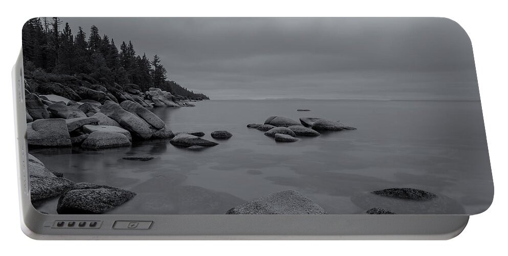 Landscape Portable Battery Charger featuring the photograph Tahoe in Black and White by Jonathan Nguyen