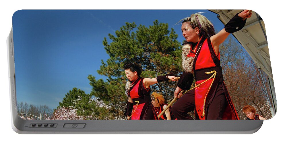 Japanese Portable Battery Charger featuring the photograph Taiko Demonstration by James Kirkikis