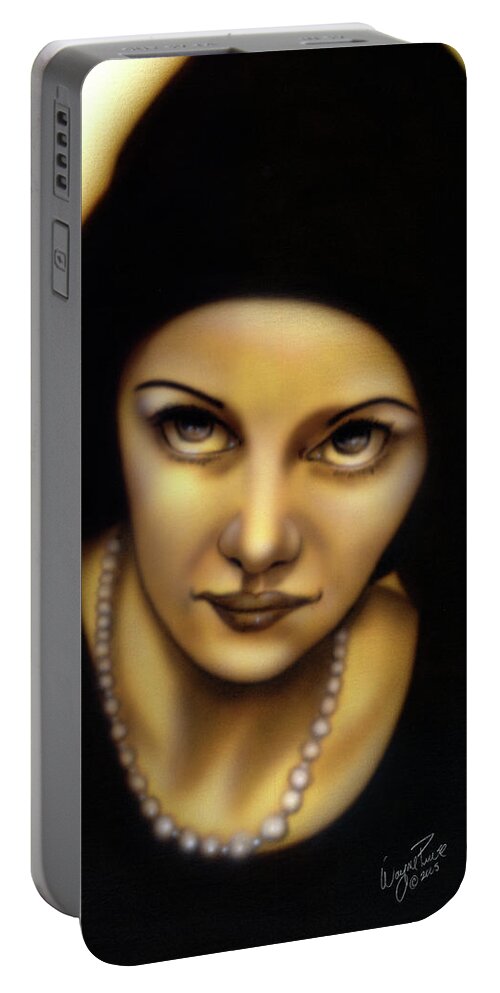 North Dakota Artist Portable Battery Charger featuring the painting Tallulah I by Wayne Pruse