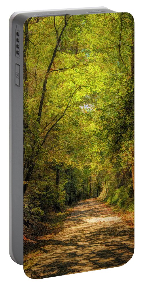 Tallulah River; Tallulah Gorge State Park; Georgia; Trail; Forest; Mountains; Digital Art Portable Battery Charger featuring the photograph Tallulah Trail by Mick Burkey