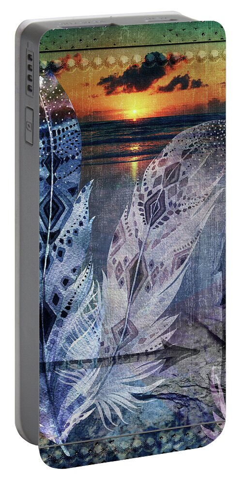 Native American Portable Battery Charger featuring the digital art Tapestry by Linda Carruth