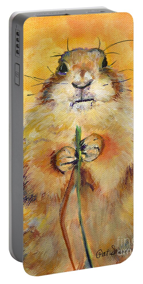 Prairie Dog Painting Portable Battery Charger featuring the painting Colorado Native by Pat Saunders-White