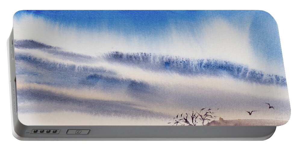 Australia Portable Battery Charger featuring the painting Tasmanian skies never cease to amaze and delight. by Dorothy Darden