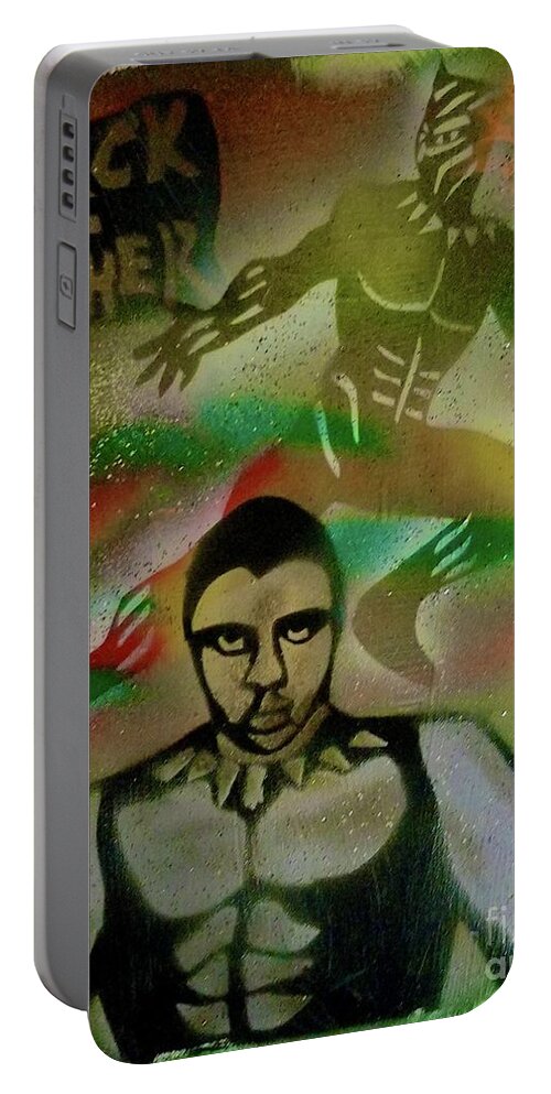 Comic Book Art Portable Battery Charger featuring the painting TCHALLA's Legacy by Tony B Conscious
