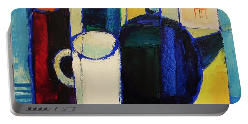  Portable Battery Charger featuring the painting Tea by Mikhail Zarovny