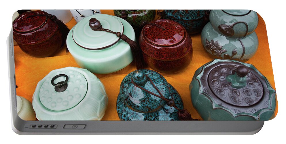 Tea Portable Battery Charger featuring the photograph Tea Pots for Sale 4 by George Taylor