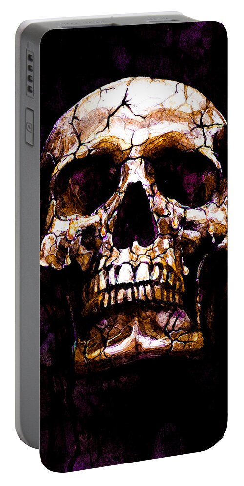 Skull Portable Battery Charger featuring the painting Tears Dry On Their Own 3 by Laur Iduc