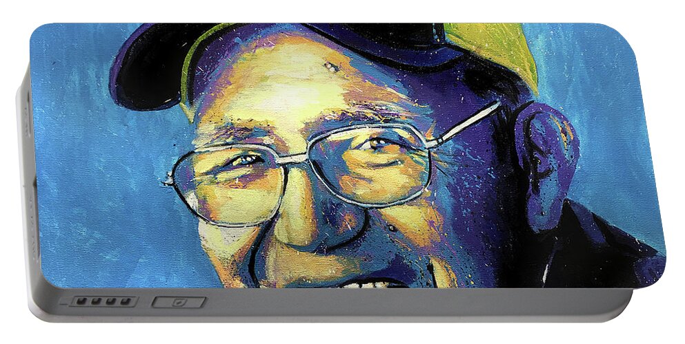 Portrait Portable Battery Charger featuring the painting Ted Diaz by Steve Gamba