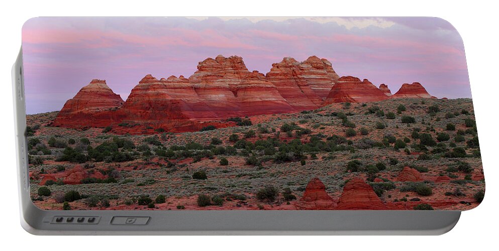 Sunset Portable Battery Charger featuring the photograph Teepees Sunset - Coyote Buttes by Brett Pelletier