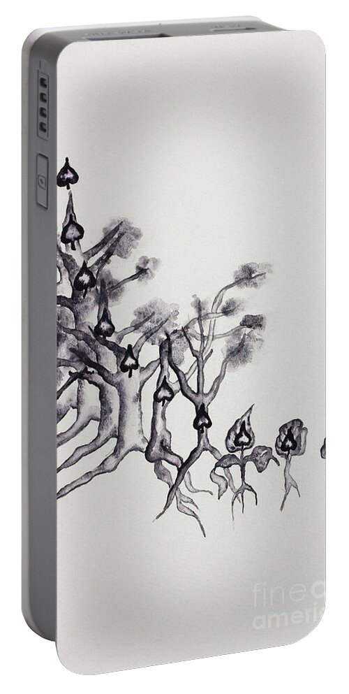Ten Of Spades Portable Battery Charger featuring the painting Ten of Spades by Srishti Wilhelm