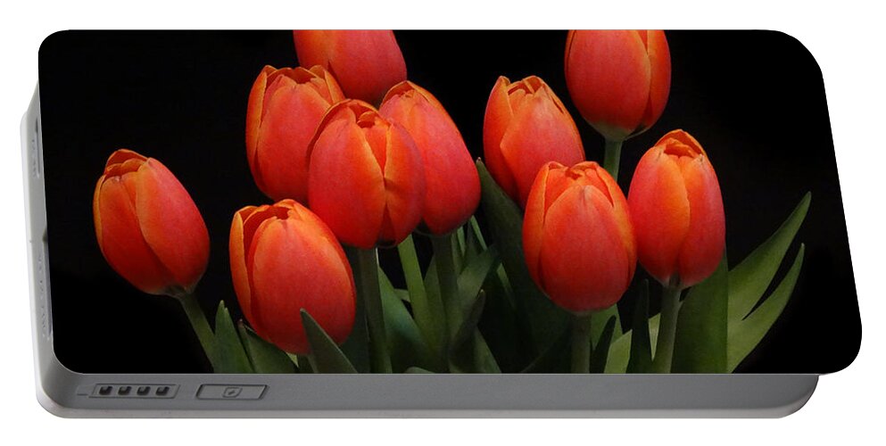 Wisconsin Portable Battery Charger featuring the photograph Ten Tulips by David T Wilkinson