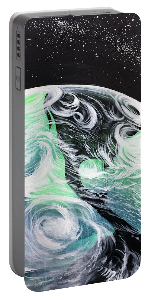 Space Portable Battery Charger featuring the painting Tenaciously Mindful by Nathan Rhoads