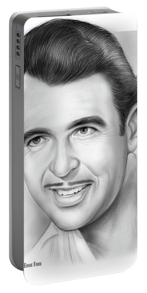 Tennessee Ernie Ford Portable Battery Charger featuring the drawing Tennessee Ernie Ford by Greg Joens