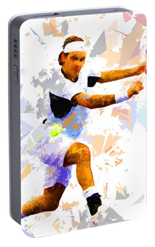 Tennis Portable Battery Charger featuring the painting Tennis 114 by Movie Poster Prints