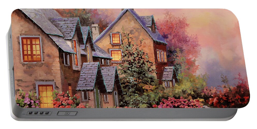 Light Portable Battery Charger featuring the painting Luci Sui Fiori by Guido Borelli