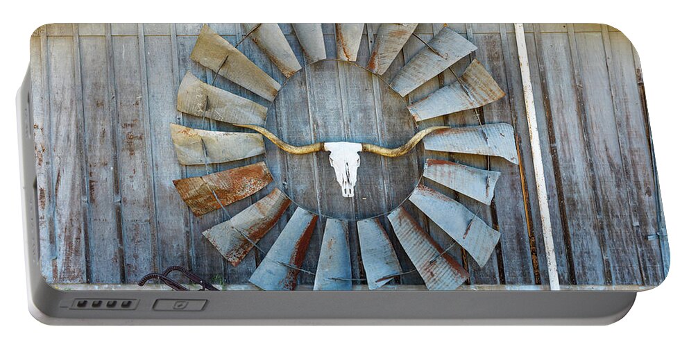 Texas Portable Battery Charger featuring the photograph Texas barn art by Raul Rodriguez