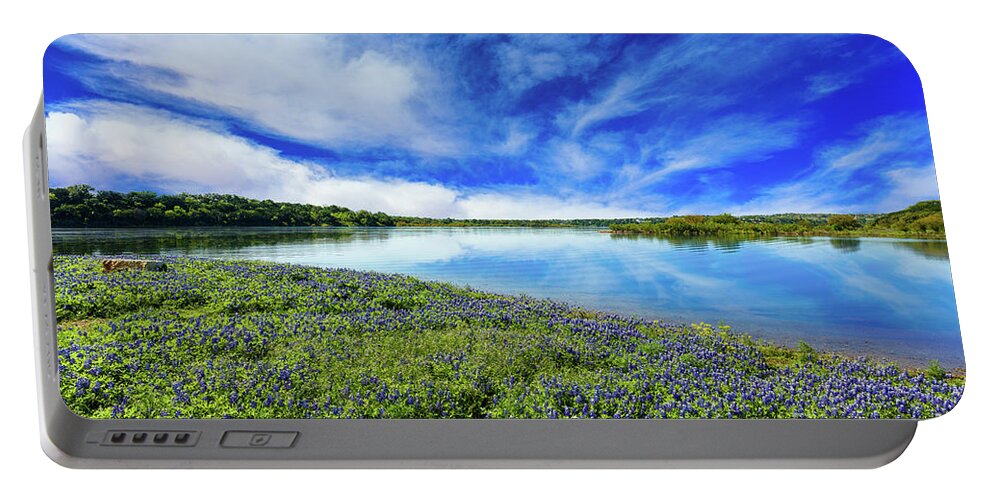 Austin Portable Battery Charger featuring the photograph Texas Bluebonnets by Raul Rodriguez