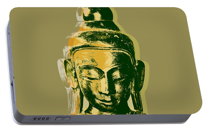 Thai Portable Battery Charger featuring the digital art Thai Buddha #4 Pop Art Warhol style print. by Jean luc Comperat