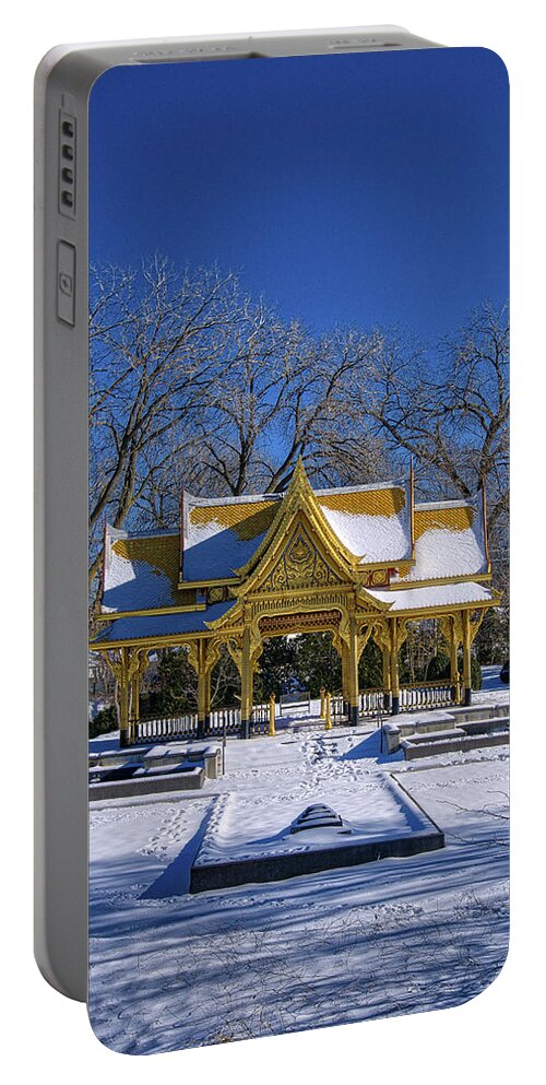 Ohlbrich Gardens Portable Battery Charger featuring the photograph Thai Pavillion - Madison - Wisconsin V by Steven Ralser