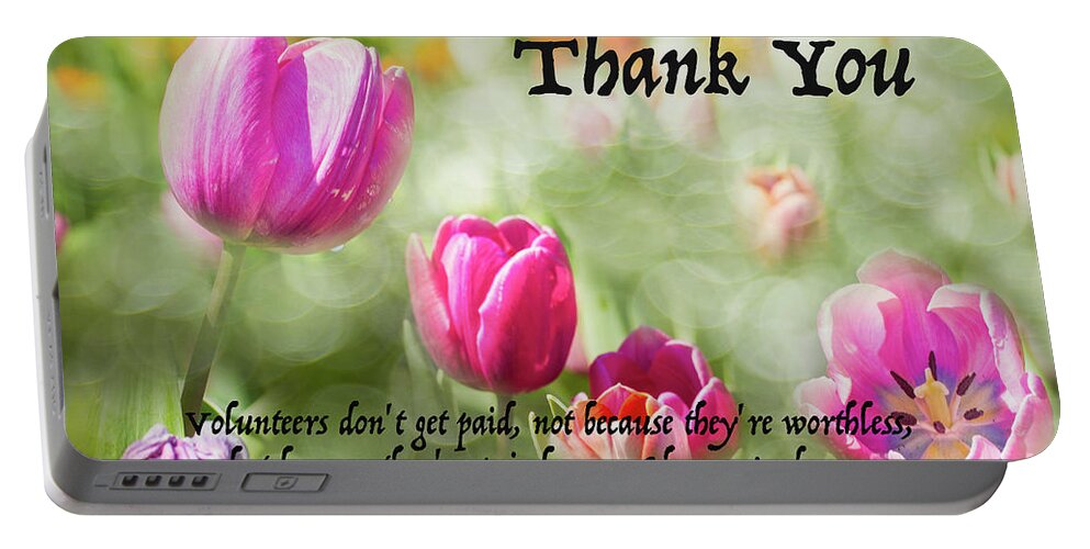 Calla Portable Battery Charger featuring the photograph Thank You Volunteers by Marilyn Cornwell