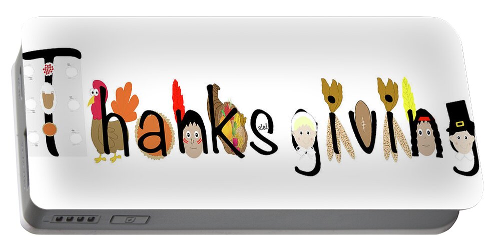 Illustration Portable Battery Charger featuring the photograph Thanksgiving illustration by Karen Foley