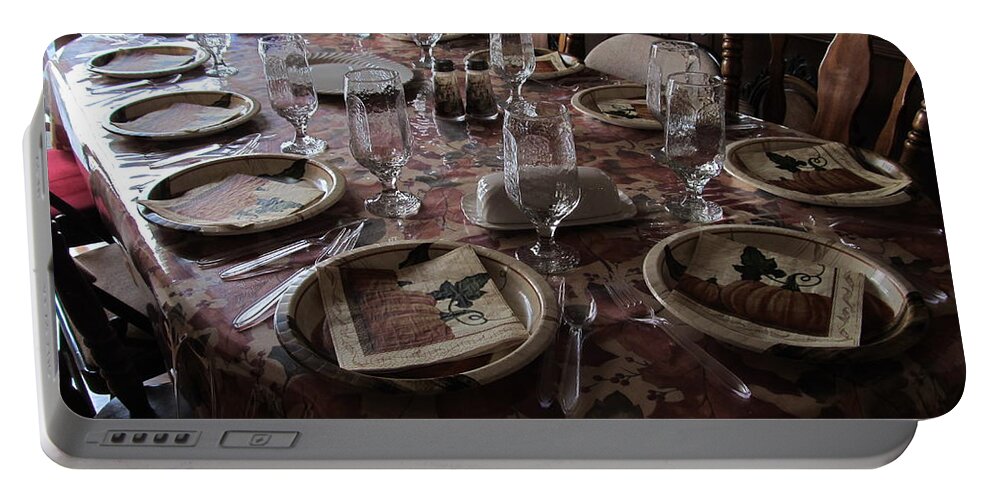 Still Life Portable Battery Charger featuring the photograph Thanksgiving Table by Richard Thomas