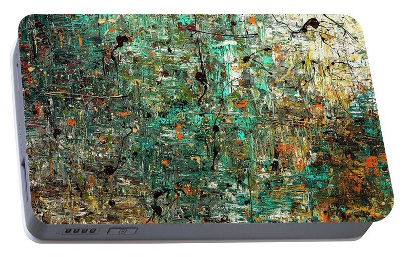 Abstract Art Portable Battery Charger featuring the painting The Abstract Concept by Carmen Guedez