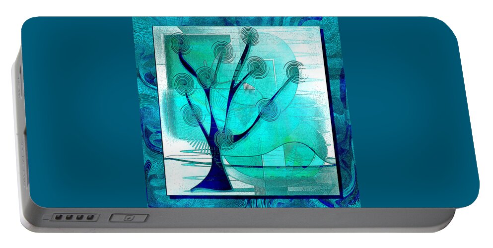 Tree Portable Battery Charger featuring the digital art The Abstract Tree by Iris Gelbart