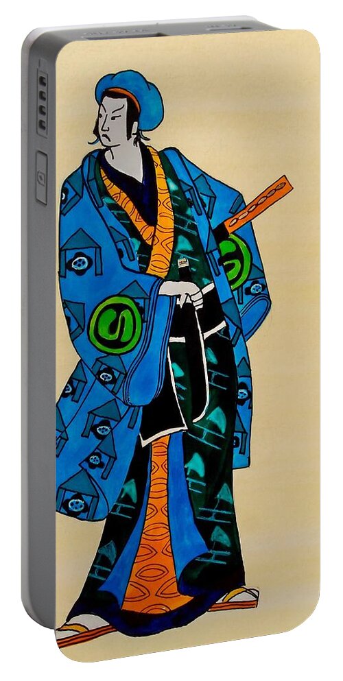 Samurai Portable Battery Charger featuring the painting The Age of the Samurai 03 by Dora Hathazi Mendes
