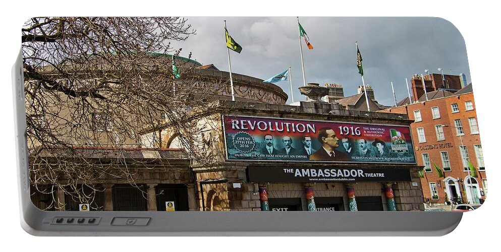 The Ambassador Theater Portable Battery Charger featuring the photograph The Ambassador Theater in Dublin by Marisa Geraghty Photography