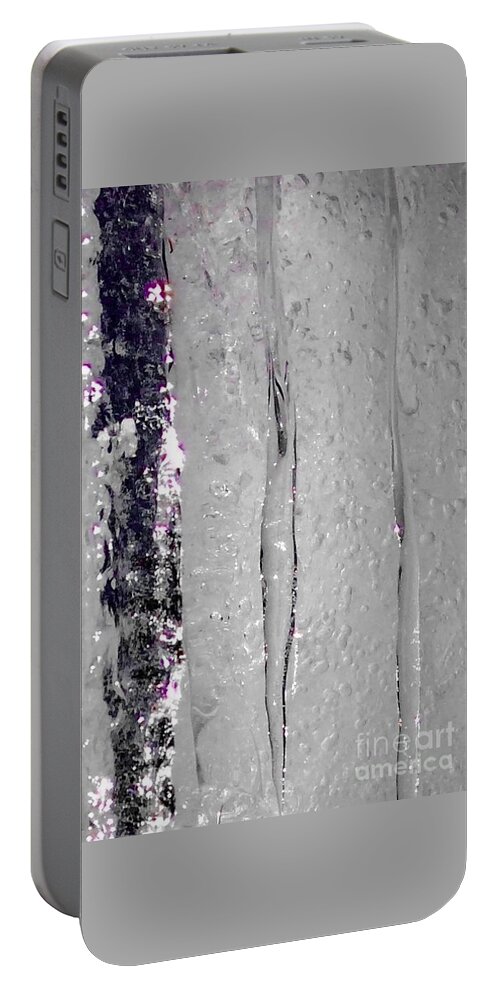 Ice Portable Battery Charger featuring the photograph The Wall of Amethyst Ice by Jennifer Lake