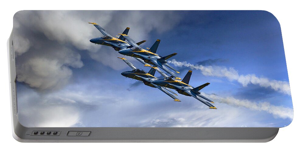 Blue Angels Portable Battery Charger featuring the digital art The Angels by Airpower Art