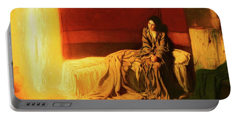 Henry Ossawa Tanner Portable Battery Charger featuring the painting The Annunciation by Henry Ossawa Tanner