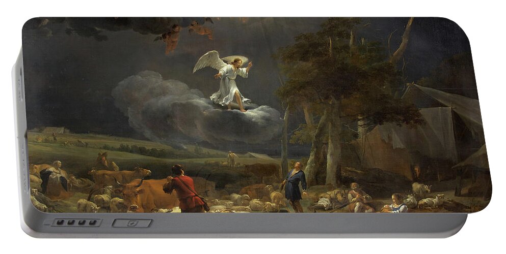Berchem Portable Battery Charger featuring the painting The Annunciation to the Shepherds by Nicolaes Pietersz Berchem
