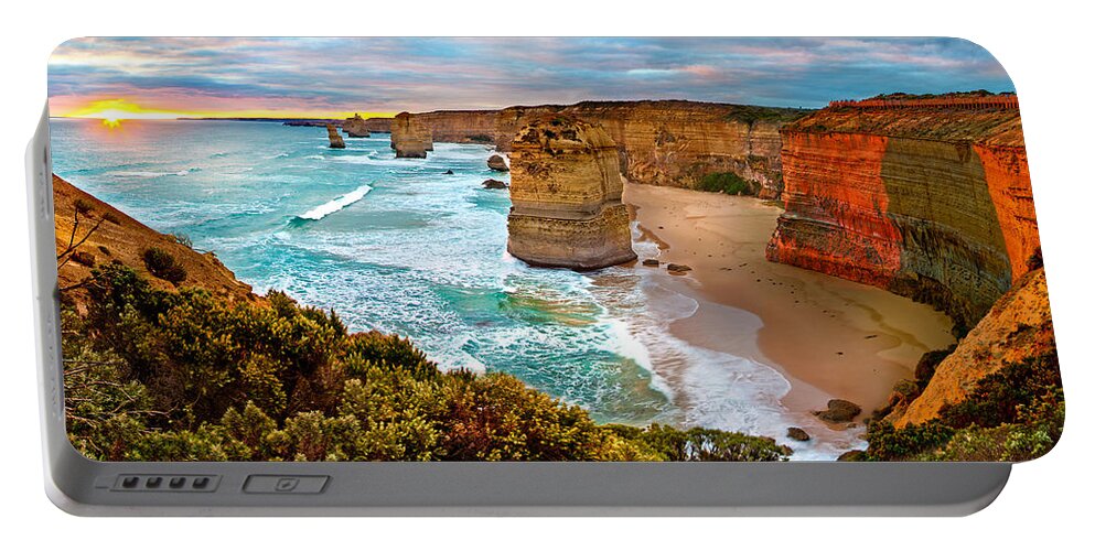12 Apostles Portable Battery Charger featuring the photograph The Apostles Sunset by Az Jackson