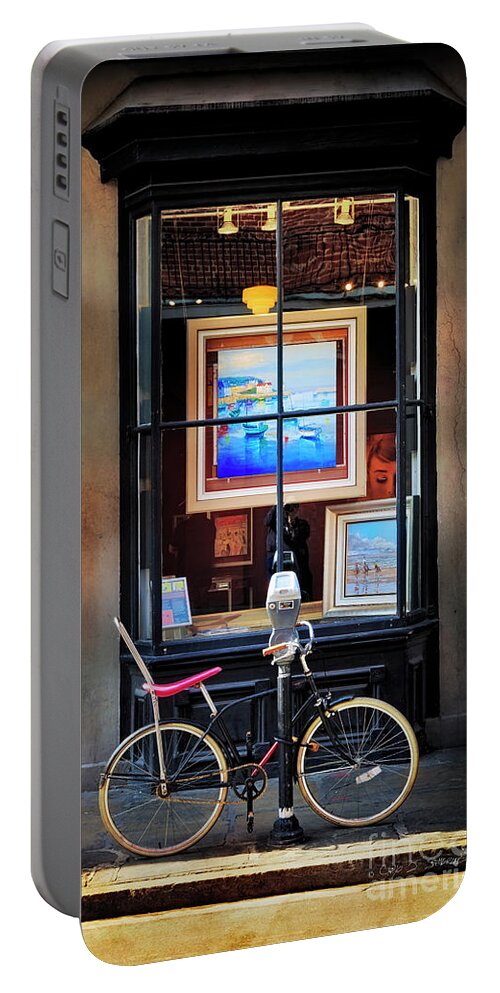 Louisiana Portable Battery Charger featuring the photograph The Art Gallery Bicycle by Craig J Satterlee