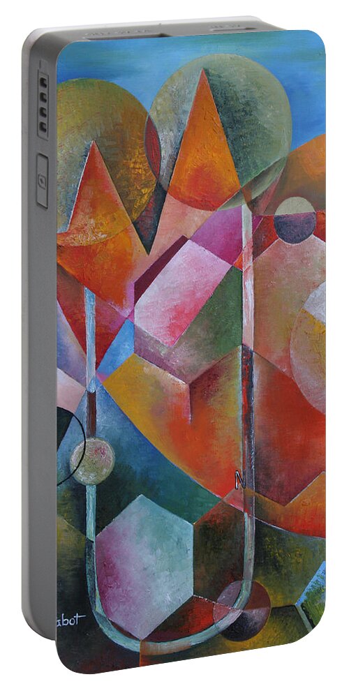 The Art Of Pharmacotherapy Ii Portable Battery Charger featuring the painting The Art of Pharmacotherapy II by Obi-Tabot Tabe