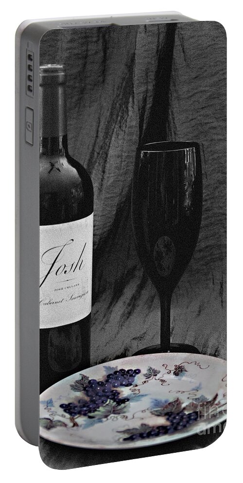 Wine Portable Battery Charger featuring the photograph The Art of Wine and Grapes by Sherry Hallemeier