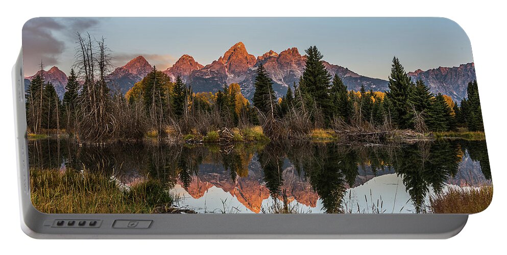Schwabacher's Landing Portable Battery Charger featuring the photograph The Autumn Glow At Schwabacher's by Yeates Photography