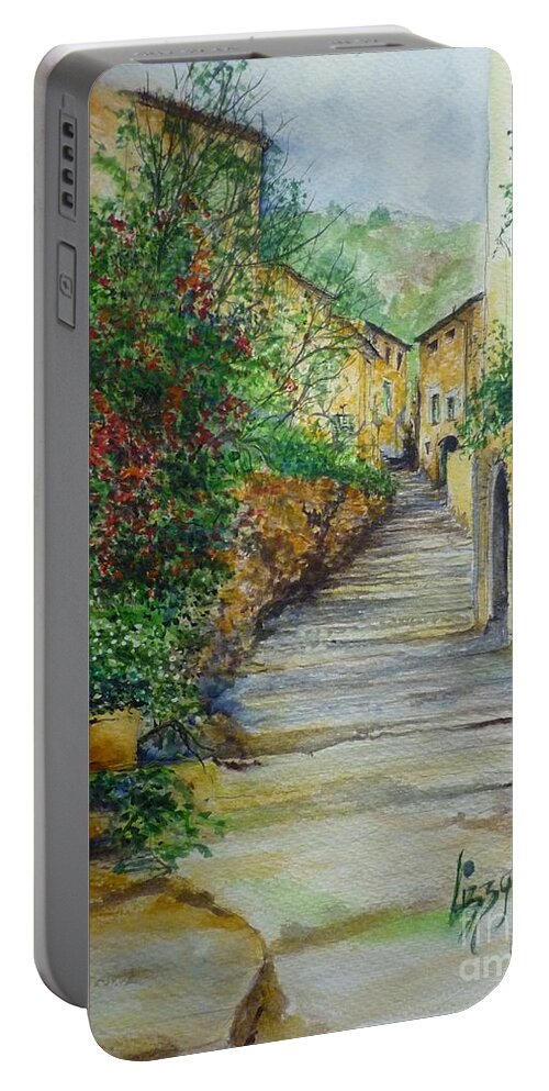 Original Paintings Of Mallorca Portable Battery Charger featuring the painting The Balearics typical Spain by Lizzy Forrester