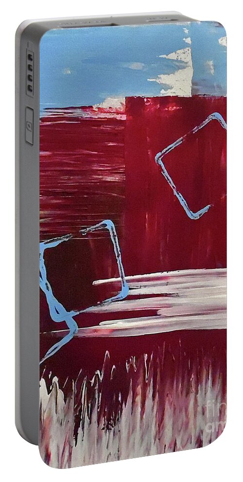 Barn Door Portable Battery Charger featuring the painting The Barn Door by Jilian Cramb - AMothersFineArt