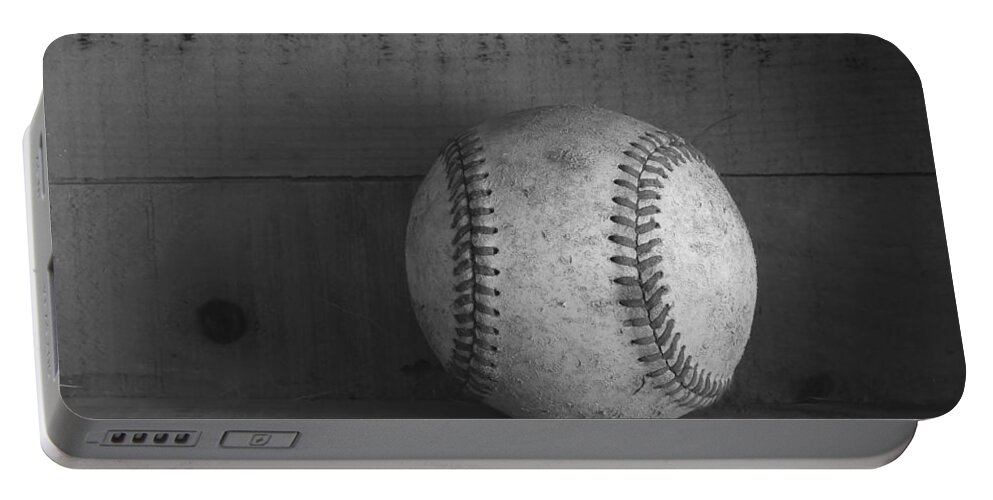 Baseball Portable Battery Charger featuring the photograph What Dreams are Made Of - BW by Sandra Church