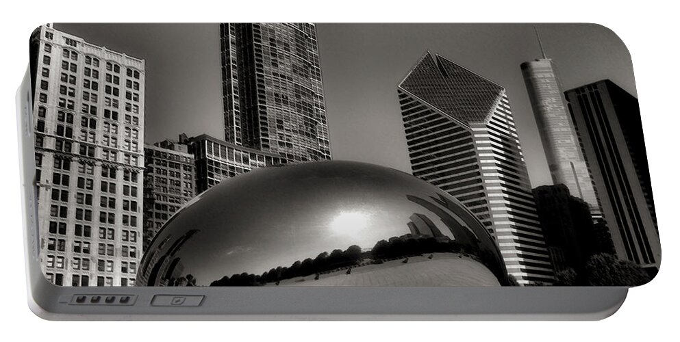 Chicago Architecture Portable Battery Charger featuring the photograph The Bean - 4 by Ely Arsha