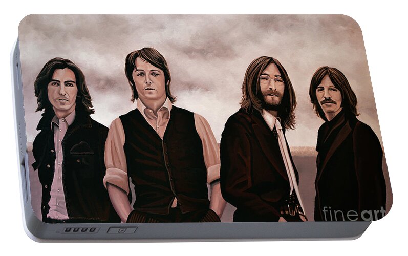 The Beatles Portable Battery Charger featuring the painting The Beatles 3 by Paul Meijering