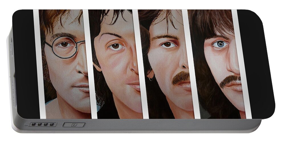 The Beatles Portable Battery Charger featuring the painting The Beatles by Vic Ritchey