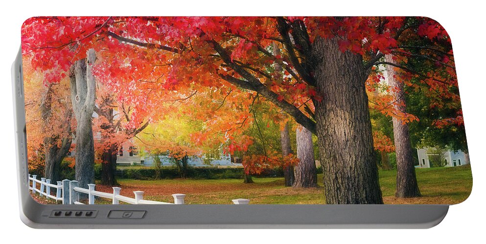 Autumn Portable Battery Charger featuring the photograph The Beauty of Autumn in New England by Anita Pollak