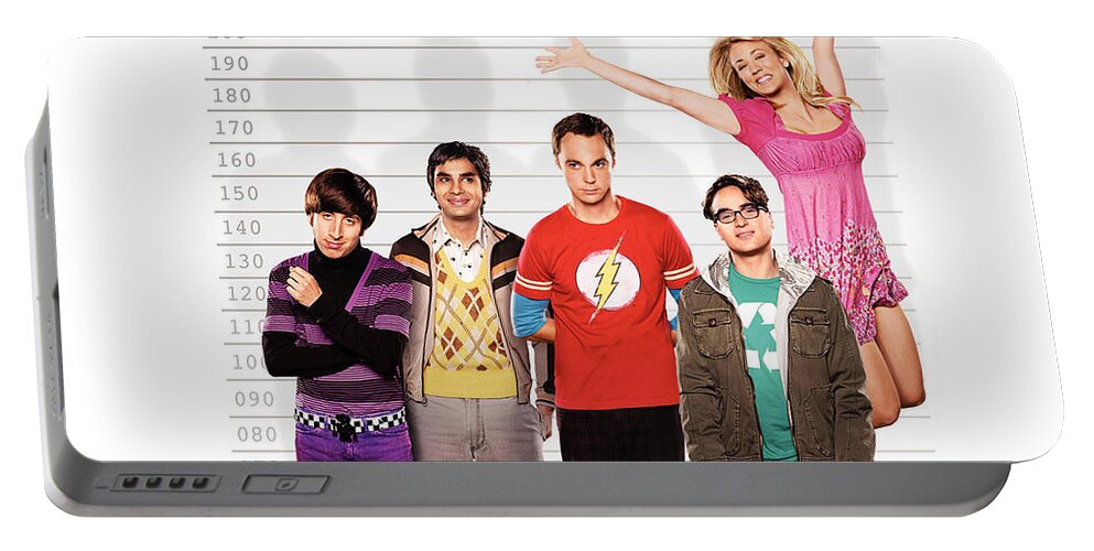 The Big Bang Theory Portable Battery Charger featuring the digital art The Big Bang Theory by Super Lovely