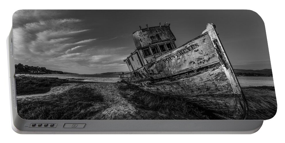 Boat Portable Battery Charger featuring the photograph The Boat in Black and White by Don Hoekwater Photography