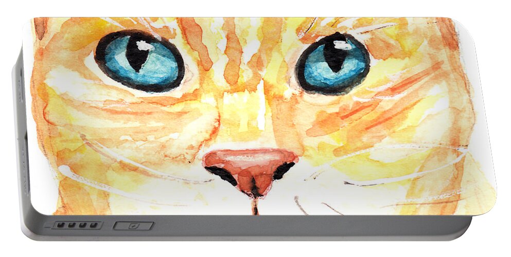 Cat Portable Battery Charger featuring the painting The Boss by Terry Taylor