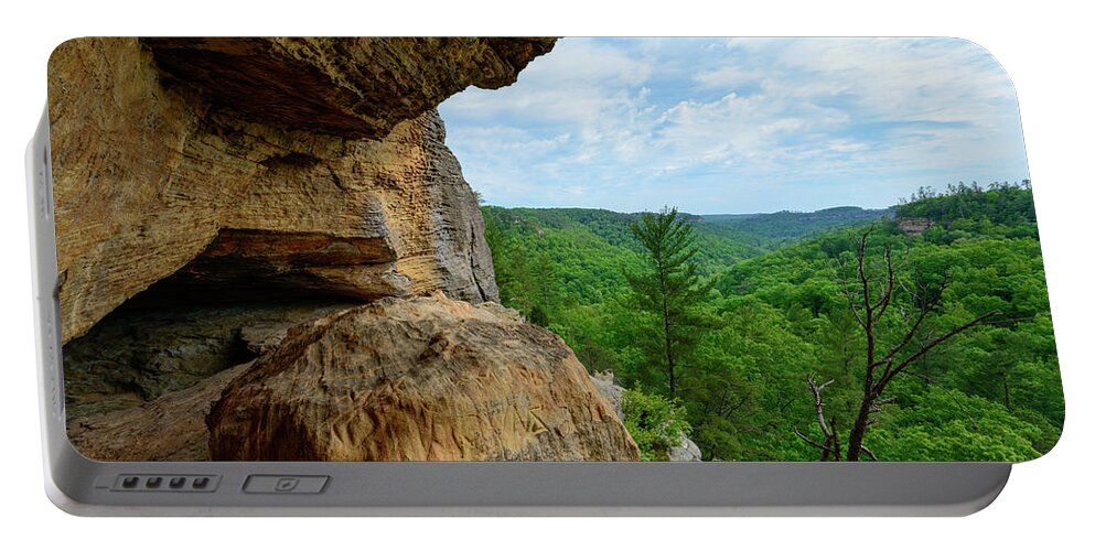 Cloud Splitter Portable Battery Charger featuring the photograph The Boulders Edge by Michael Scott